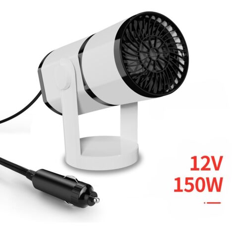 Chauffage de Voiture Portable 2 en 1 12 V 150 W Chauffage Rapide Dégivreur de fenêtre de Voiture Rotation à 360° Désembueur de Pare Brise avec Prise Allume-Cigare pour Voiture, VUS (1/5)
