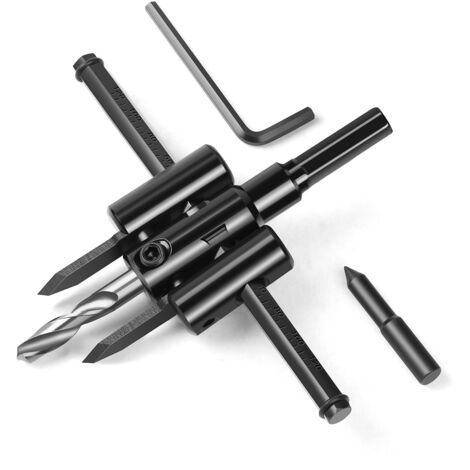 30mm à 120mm Cercle Réglable Cutter Scie Kit, Foret Pour Cloison Sèche En Bois Scie Coupe Ronde, Travail Du Bois Trou Trous DIY Outils (30-120mm)