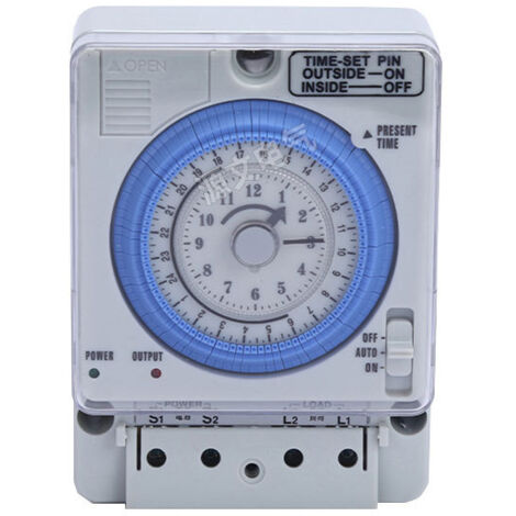 Horloge quotidienne analogique Commutateur de minuterie mécanique Commutateur d'heure,Horloge Piscine