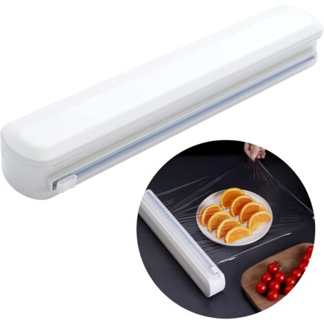 Distributeur Film Alimentaire Découpe Papier - Accessoires de Restaurant Cutter Découpage Organisateur Convient Aux Largeurs InféRieures à 32 CM pour Feuille D'aluminium Emballage Plastique (1/5)