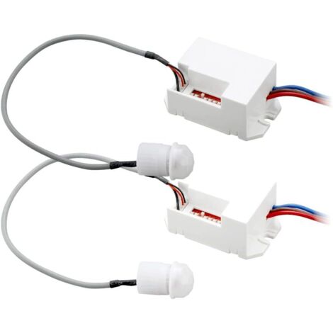 2 Détecteur de Mouvement Encastrable Plafond Infrarouge Blanc pour Éclairage - Distance Détection 3 à 6m en Champ Libre - Angle 360°(110-240V)