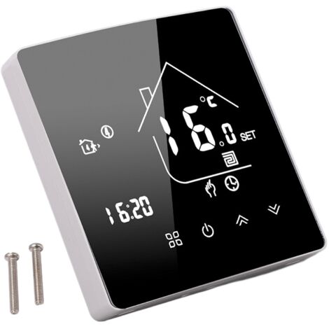 Thermostat numérique intelligent pour la maison, programmable 7 jours, Wi-Fi, écran tactile, commande vocale, installation facile, thermostat mural (type 86, 95-240 V, 16 A) (1/5)