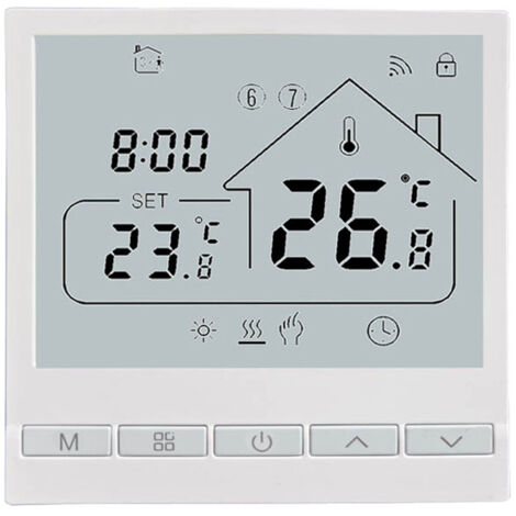 Thermostat Wi-Fi pour chaudière. Thermostat avec commande vocale Alexa, thermostat numérique intelligent sans fil programmable Tuya pour le chauffage, l'eau et le gaz. Thermostat d'ambiance intégré