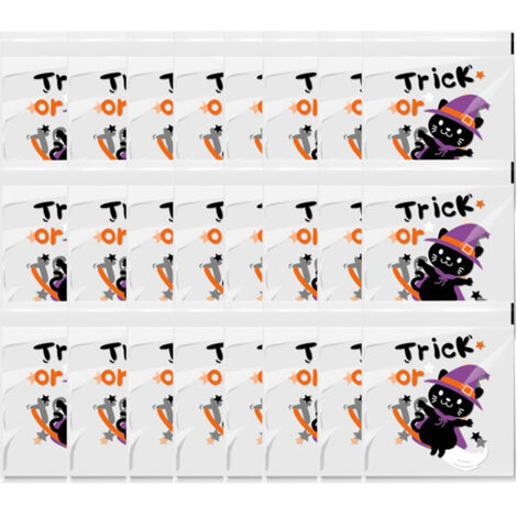 100 Sacs à Bonbons Halloween Cellophane - Avec Liens Torsadés, Motifs Effrayants/mignons - Pour Fête, école, Cadeaux