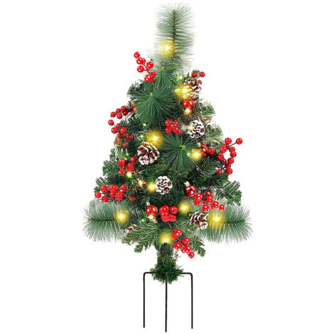 Sapin De Noël Avec Guirlandes Lumineuses Intégrées,Décoration D'Extérieur Avec Baies Et Pommes De Pin  Décoration De Guirlandes Lumineuses Pour Sapin De Noël,Pour le Jardin le Porche d'Entrée l'Allée (1/5)