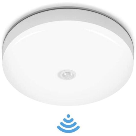 Plafonnier étanche, avec détecteur capteur de mouvement Lampe de Plafond LED Rond, intérieure lampe de salle de bain ronde carré 12W pour cuisine Cuisine Chambre Couloir, Blanc froid (Rond (12W)) (1/5)
