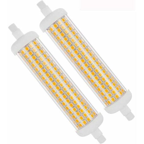 Ampoule LED R7S, 118 mm, halogène 220 W, 120 V, 25 W, 2 500 lumens, projecteur à double culot pour éclairage de travail, de sécurité, d'aménagement paysager et au sol, blanc chaud 3 000 K, lot de 2 (1/5)