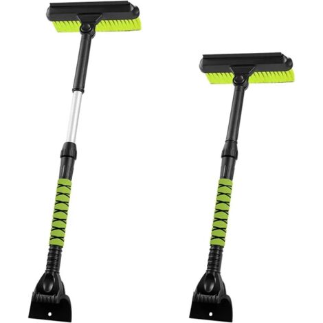Pelle à neige pour voiture, grattoir à neige multifonction pour dégivrage et déneigement, pelle à neige amovible pour le déneigement, grattoir à glace (vert)