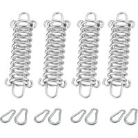 Lot de 4 ressorts de traction avec crochets, en acier inoxydable, ressort de traction haute résistance, kit de fixation pour tente de camping, auvent et extérieur
