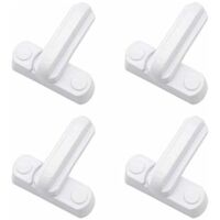 Lot de 4 bloqueurs de fenêtre avec vis de fixation, Verrou de porte/fenêtre en,Pour Divers Porte et Fenêtre et Sécurité de la Maison UPVC/PVC- Facile à installer
