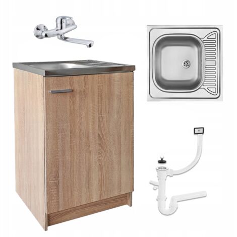 Meuble de Cuisine sous Évier - 60 x 50 cm - Chêne Sonoma - Design Élégant et Pratique
