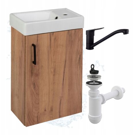 Meuble de salle de bain avec lavabo 40 - Chêne - Compact et moderne - Pratique et élégant (1/5)