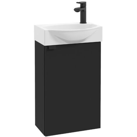 Armoire de Toilette Suspendue - 40x22 cm - Noir Mat - Compacte et Élégante - Avec Lavabo