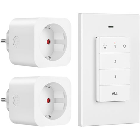 Prises télécommandées ON/OFF 16A 3680W – Télécommande murale avec portée 30m – Sécurité enfant intégrée – Pour appareils difficiles d'accès