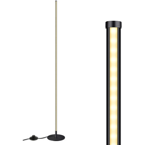 Lampadaire sur pied salon LED dimmable 3000K blanc chaud – H146cm – Interrupteur à pied – Éclairage doux et économe en énergie