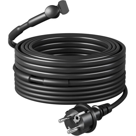 DEWENWILS Câble chauffant 230V avec thermostat, bande chauffante antigel, étanche IP67, 15W/m, noir, 12m