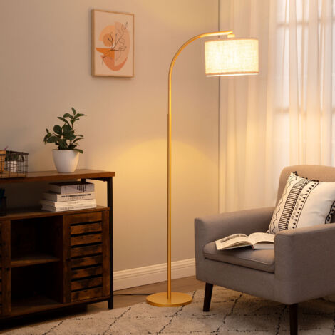 Lampadaire Intérieur En Arc - Style Rétro - Abat-jour Crème - Occasion
