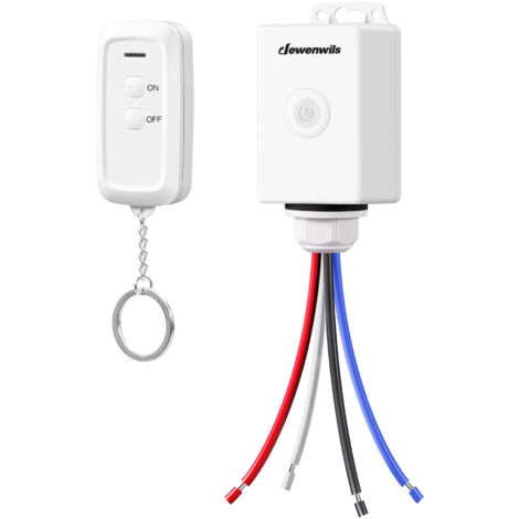 DEWENWILS – Interrupteur d'éclairage sans fil IP65 étanche – Télécommande 30m – Installation facile sans câblage – Pour lampes et appareils difficiles d'accès (1/5)
