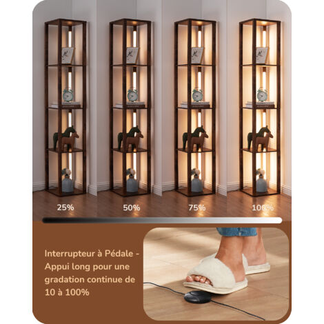 EDISHINE Lampadaire Sur Pied Bohème En Rotin Tressé – Dimmable Continu, 3 Ampoules LED 2700K Incluses, Style Vintage Pour Salon Et Chambre