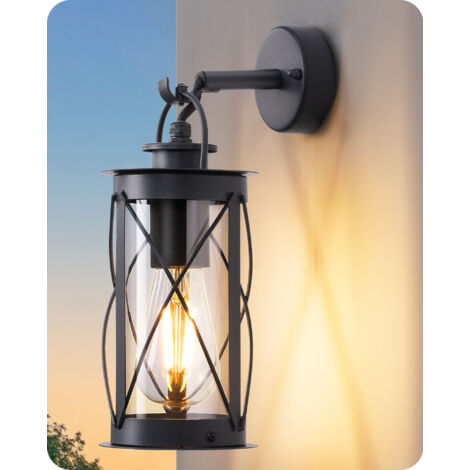EDISHINE Applique murale extérieure – Cadre aluminium, étanche IP44 – Douille E27, installation facile – Style vintage – Jardin/patio/terrasse – Couleur anthracite (1/5)
