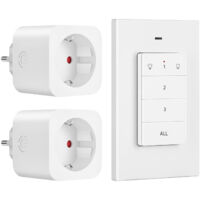 Prises télécommandées ON/OFF 16A 3680W – Télécommande murale avec portée 30m – Sécurité enfant intégrée – Pour appareils difficiles d'accès