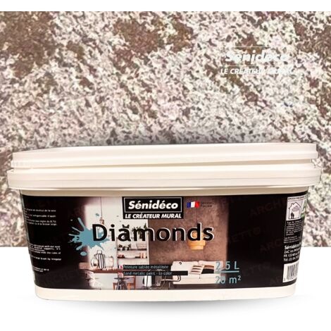 Peinture décorative sablée métallisée - DIAMONDS 2,5L pour 20m² coloris Ivory