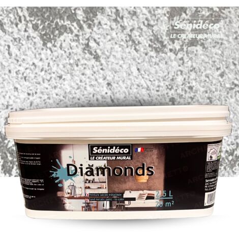 Peinture murale décorative sablée métallisée 2,5L – Couleur Pearl – Pour murs intérieurs – Effet unique en quelques passes