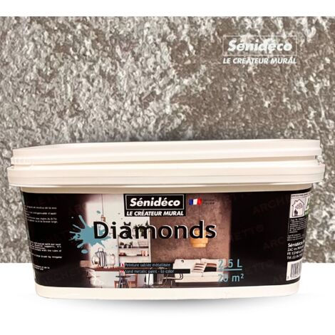 Peinture décorative sablée métallisée 2,5L – Couleur Glow – Surface couverte 20m² – Finition élégante pour murs intérieurs (1/5)