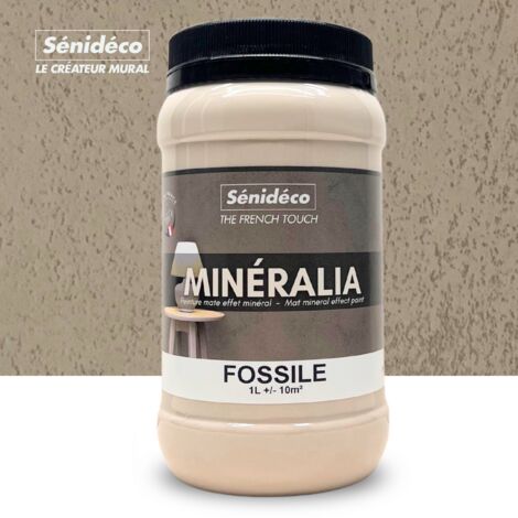 Peinture murale à effets sablé mat 1L – Couleur Fossile – Surface couverte 10 m² – Application facile sur supports sains