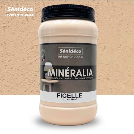 Peinture décorative effet sablé mat - MINERALIA 1L pour 10 m² coloris Ficelle (1/5)