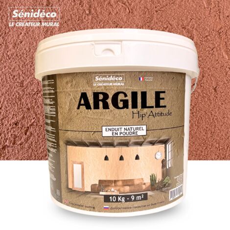 Enduit décoratif argile 10kg pour 9m² coloris BRIQUE