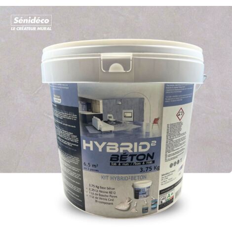 Béton ciré pour sols et murs - HYBRID²BETON kit pour 6m² - SENIDECO (1/5)