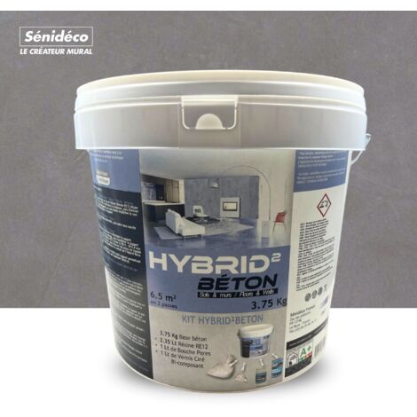 Béton ciré pour sols et murs - HYBRID²BETON kit pour 6m² - SENIDECO (1/5)