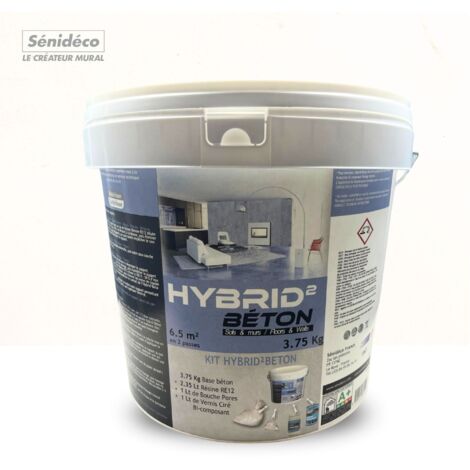 Béton ciré pour sols et murs - HYBRID²BETON kit pour 6m² - SENIDECO (1/5)