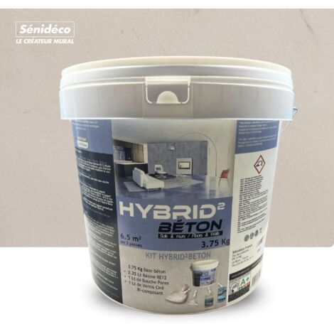 Béton ciré pour sols et murs - HYBRID²BETON kit pour 6m² - SENIDECO (1/5)
