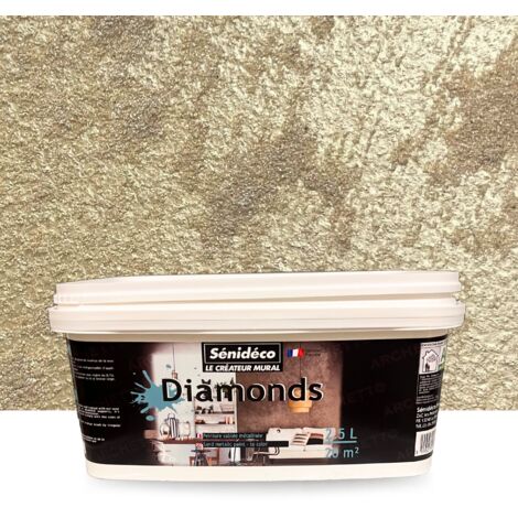 Peinture décorative sablée métallisée - DIAMONDS 2,5L pour 20m² coloris Amber