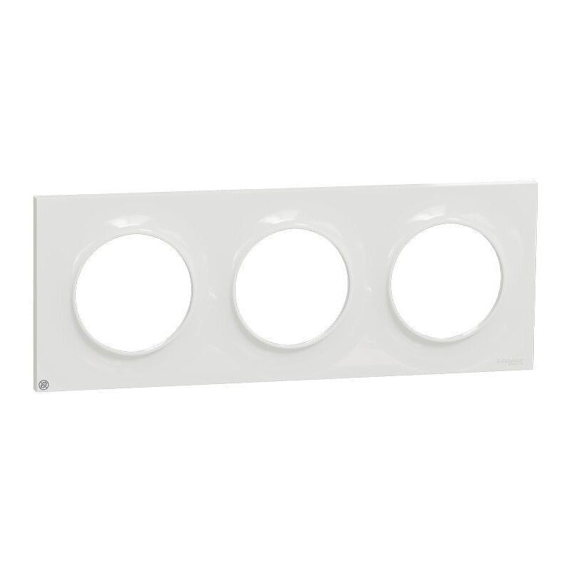Odace Styl, plaque 3 postes horizontaux ou verticaux entraxe 71mm, Antibacterien (S500706)