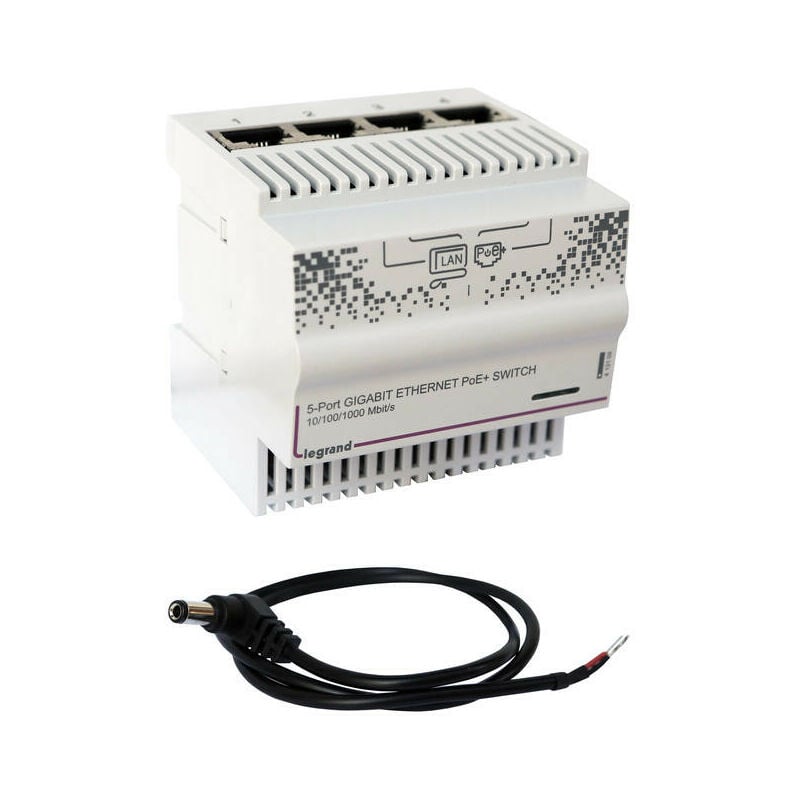 Switch modulaire POE pour mise en réseau informatique 4 sorties RJ45  1Gigabit IP20 IK04 4 modules (