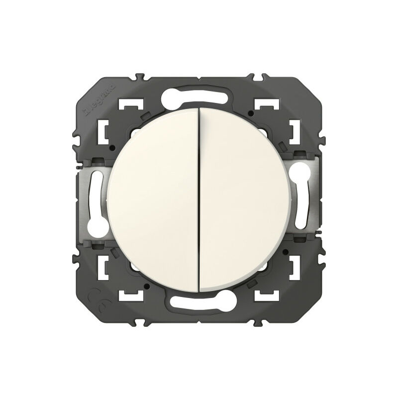 Double interrupteur ou va-et-vient dooxie 10AX 250V finition blanc (095201)