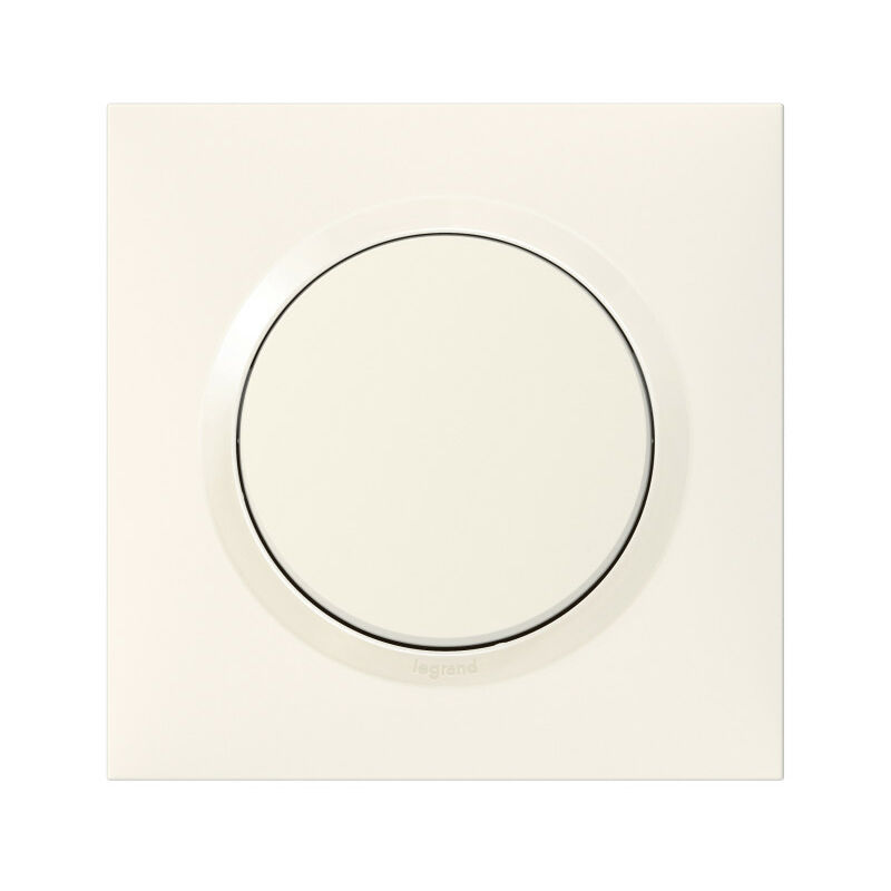 Interrupteur ou va-et-vient dooxie one 10AX 250V livré avec plaque carrée blanche et griffes (600701)