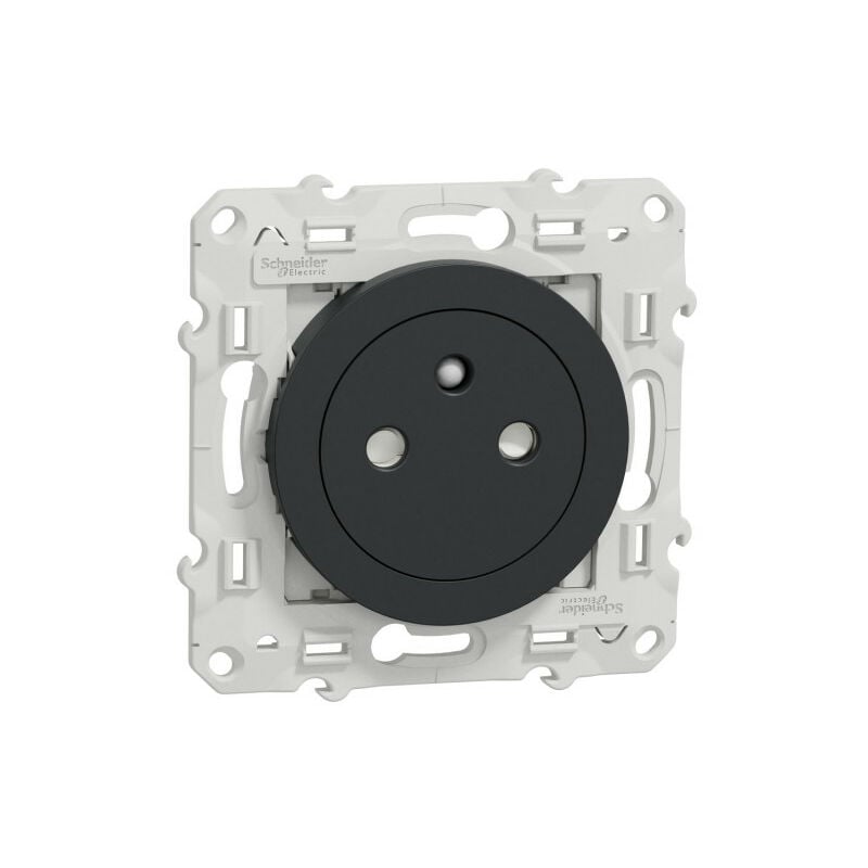 Odace - prise de courant 2P+T affleurante - anthracite - connexion rapide (S540052)