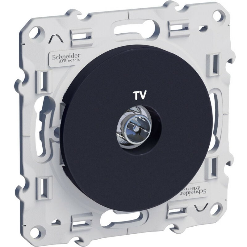 Odace - Prise TV simple anthracite - Fixation par vis (S540445)
