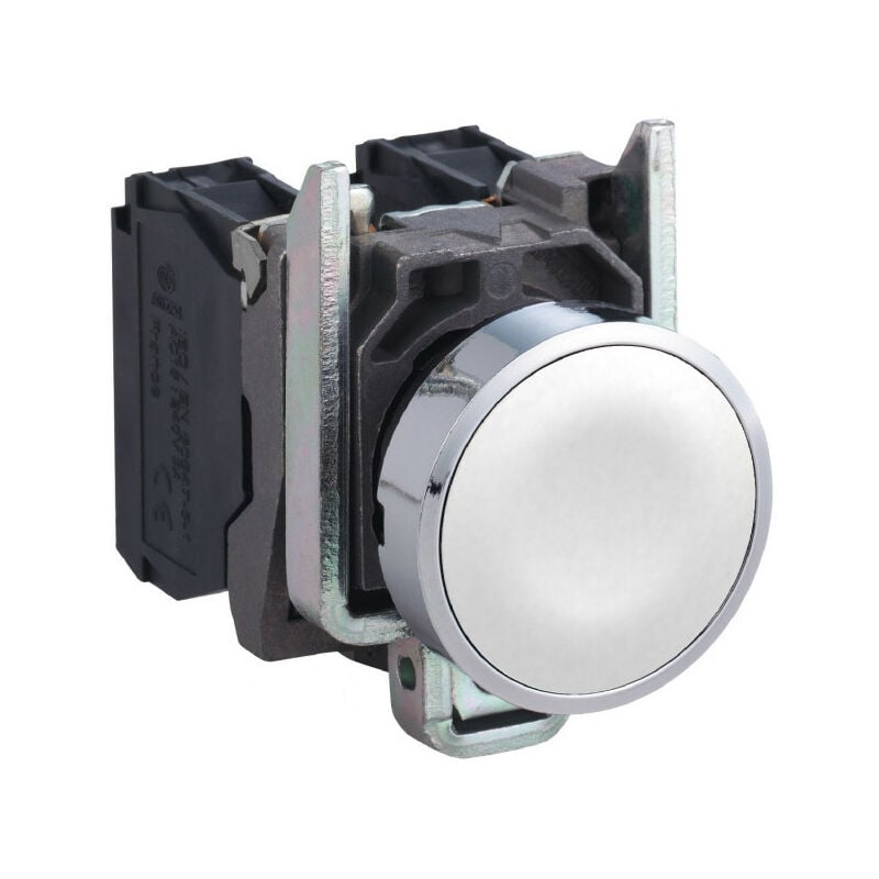 Harmony XB4 - bouton poussoir à impulsion - Ø22 - blanc - 1F - vis étrier (XB4BA11)