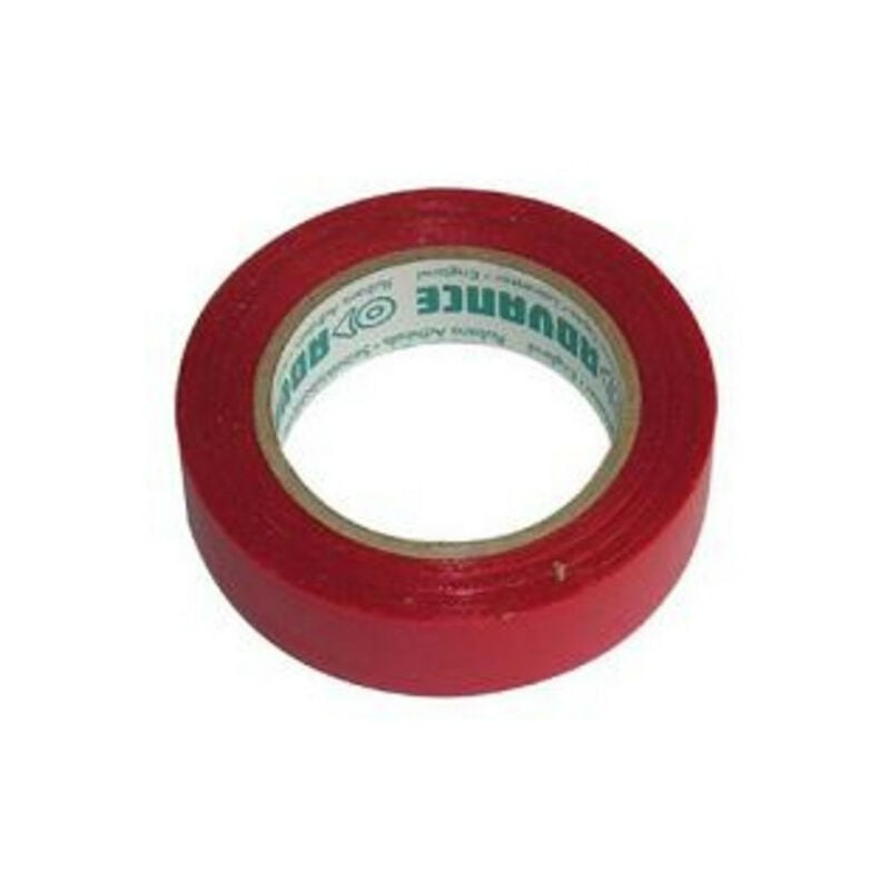 Ruban adhésif isolant rouge en pvc d'usage courant. dimension 15 mm x 10 m (RIS2)