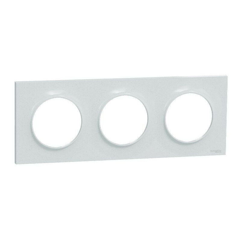 Odace Styl, plaque Blanc Recyclé 3 postes horizontaux ou verticaux entraxe 71mm (S510706)