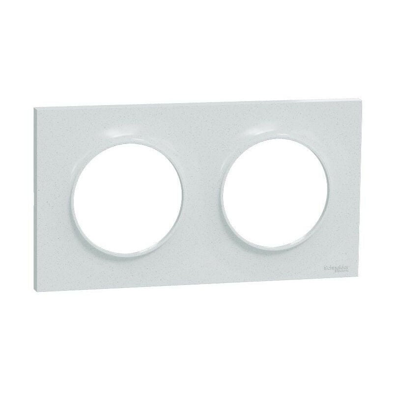 Odace Styl, plaque Blanc Recyclé 2 postes horizontaux ou verticaux entraxe 71mm (S510704)