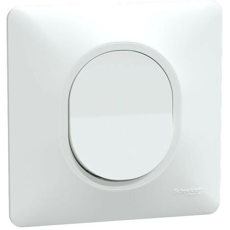 Schneider Electric – Bouton poussoir à fermeture 10AX S321206 – Blanc – Griffes montées – Plaque – 250V CA 50Hz – Certifié NF – IK04 – IP21 D