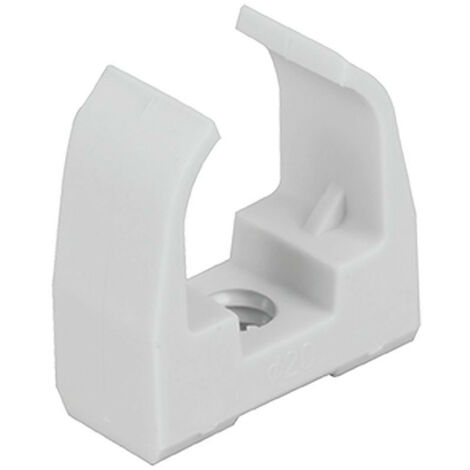 Eur Ohm – Lot de 50 clips de tube diamètre 20mm gris – En polymère – Fixation par cheville à visser – Pour installations techniques (1/4)