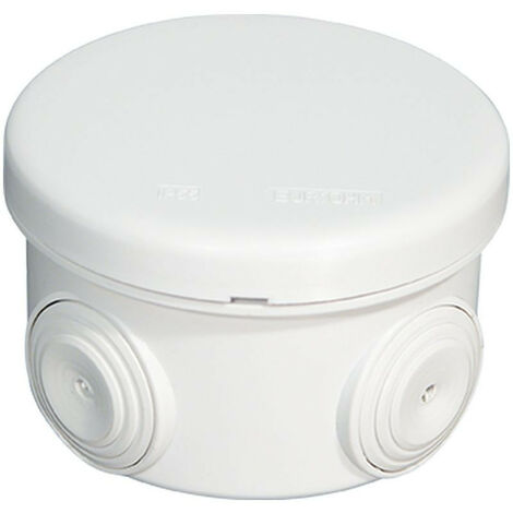 Eur Ohm – Boîte de dérivation ronde étanche IP55 – Ø80 mm – 4 entrées directes – Protection contre humidité et poussière – Installation facile