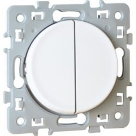 Eur Ohm – Poussoir va et vient 10AX – Fixation à vis – Boîtier thermoplastique blanc – Connexion automatique – Protection IP21 IK04